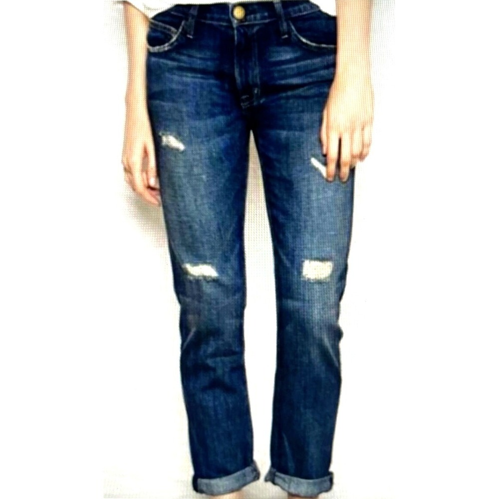 Current/Elliott The Fling Relaxed Fit Jean Loved Destroy Size 25 Retails New 208